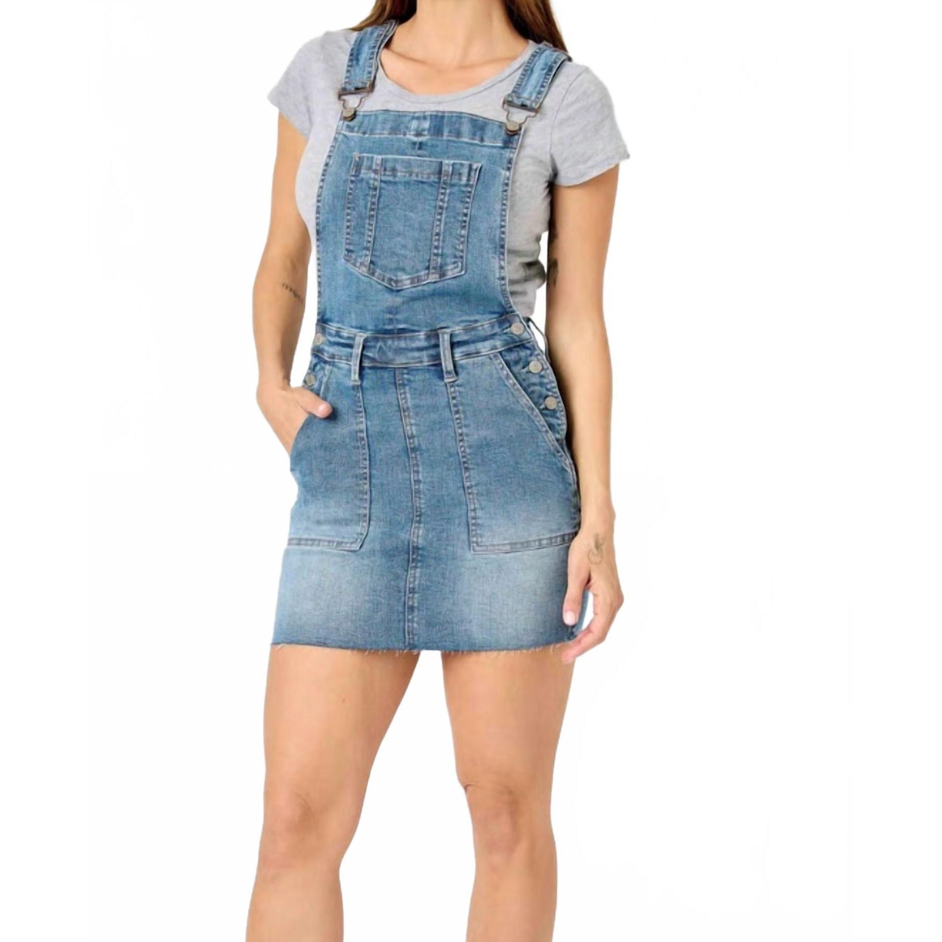New Judy Blue Judy Blue Overall Skirt In Blue